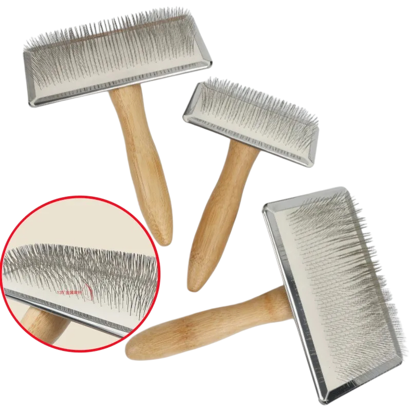 Dog Comb Solid Wood Dog Brush Pet Hair Remover Massage Cat Brush Pet Grooming Stainless Steel Combs for Cats Hair Knot Opening