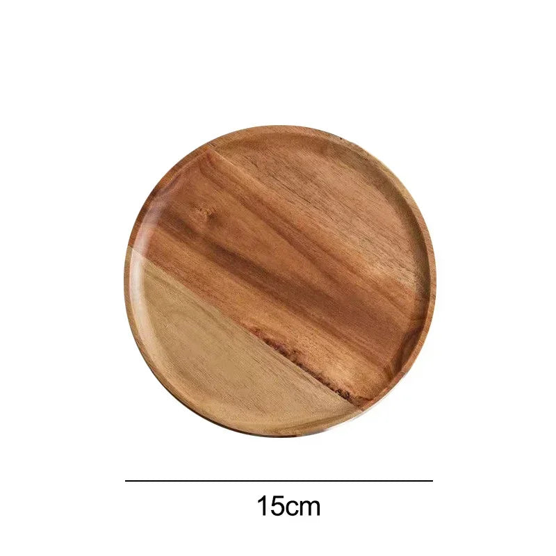 Bamboo Serving Platter, Round Wood Tray, Wooden Serving Tray, Fruit, Bread, Salad Plate, Charcuterie Serving Board