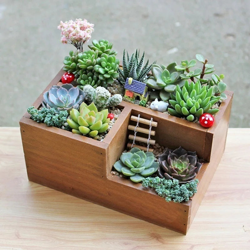 succulent window box Multi-Function Wooden Garden Herb Planter Window Box Trough Pot Succul – NexaWood