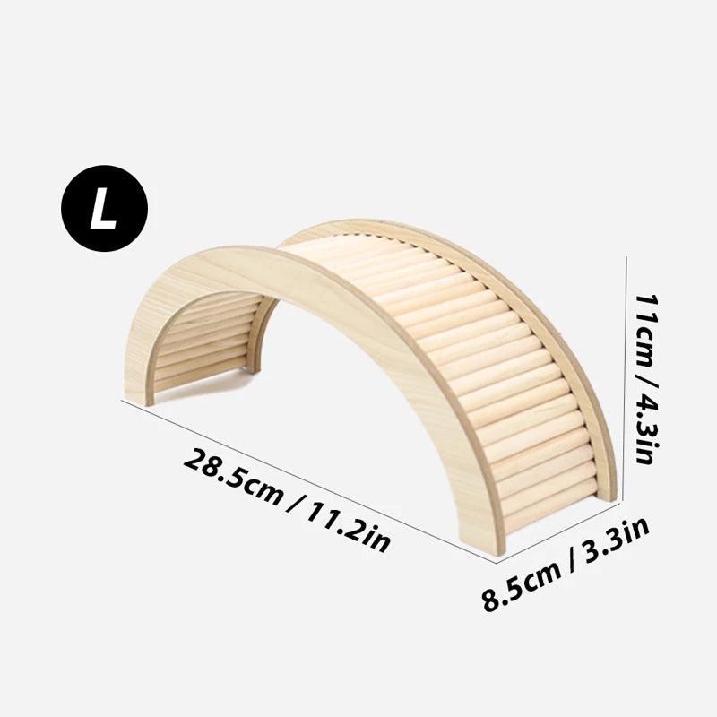 Sofier Hamster Bridges Natural Wooden Hideout Tunnel Ladder Hamster Cage Accessories Chew Toys for Guinea Pig Rat Chinchilla