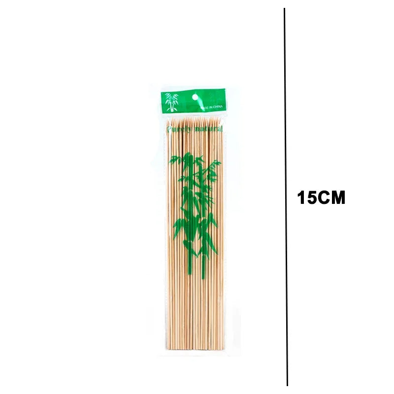 Natural Bamboo Skewers for BBQ，Appetiser，Fruit，Cocktail，Kabob，Chocolate Fountain，Grilling，Barbecue，Kitchen，Crafting and Party. Φ=4mm, More Size Choices 6.5"/15"/20"/25"/30"(80-100 PCS)