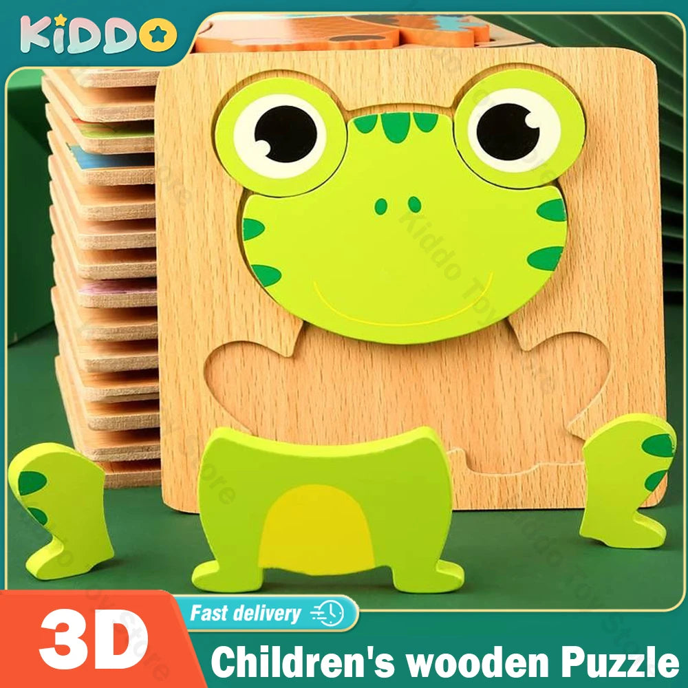 Bekayshad Wooden Puzzles Toddler Toys Gifts for 1 2 3 Year Old Boys Girls, Animal Jigsaw Puzzles Montessori Toys, Learning Educational Christmas Birthday Gifts for Girls Boys Ages 1-3