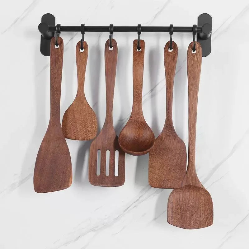Wooden Spatula for Cooking, Acacia Wood Flat Frying Spatulas, Long Handle Spatula Turner for Non Stick Pans, Non-Scratch, Wooden Kitchen Utensils for Cooking, Frying, Baking