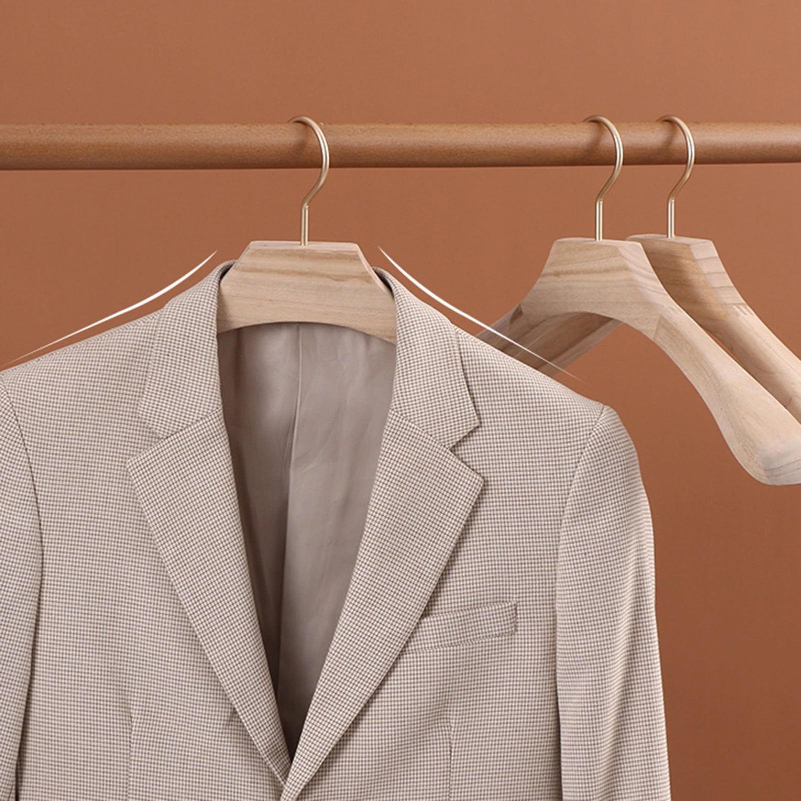 Suit Clothes Hangers 1pc Natural Camphor Wood Non-Slip Clothes Rack Hanger