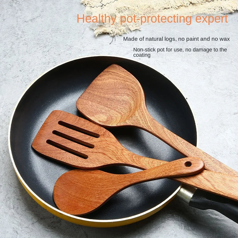 Wooden Spatula for Cooking, Acacia Wood Flat Frying Spatulas, Long Handle Spatula Turner for Non Stick Pans, Non-Scratch, Wooden Kitchen Utensils for Cooking, Frying, Baking