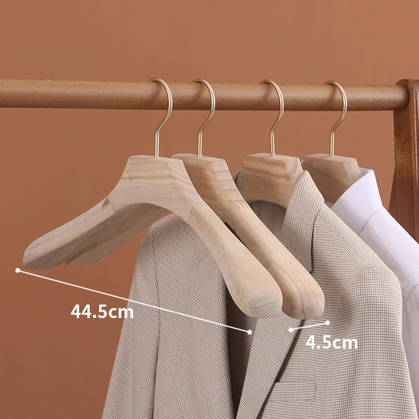 Suit Clothes Hangers 1pc Natural Camphor Wood Non-Slip Clothes Rack Hanger