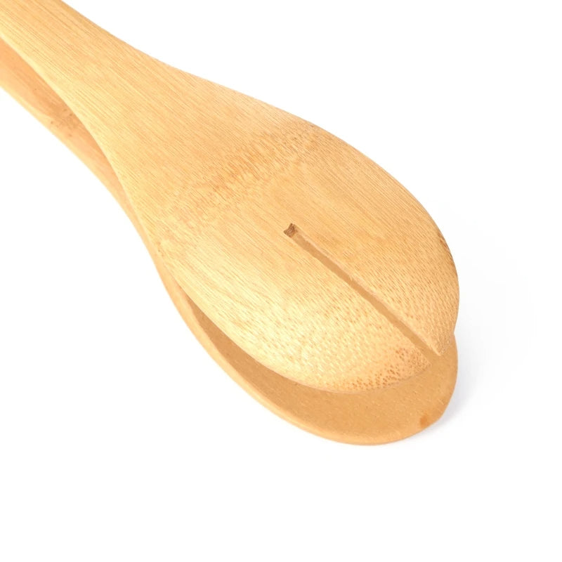 1 Pieces Bamboo Toast Tongs, 10.2 Inches Long Wood Toaster Tongs with Anti-slip Design, Tongs for Cooking with Cooking Oil Coating