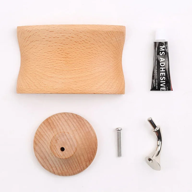 Wood Headphone Wall Mount Holder, with VHB Adhesive Tape and Screw, Holds 10 lbs