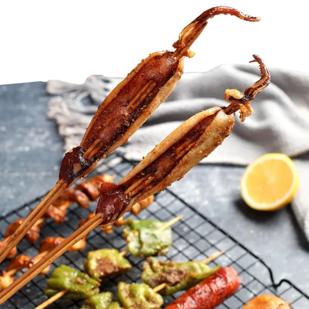 Natural Bamboo Skewers for BBQ，Appetiser，Fruit，Cocktail，Kabob，Chocolate Fountain，Grilling，Barbecue，Kitchen，Crafting and Party. Φ=4mm, More Size Choices 6.5"/15"/20"/25"/30"(80-100 PCS)