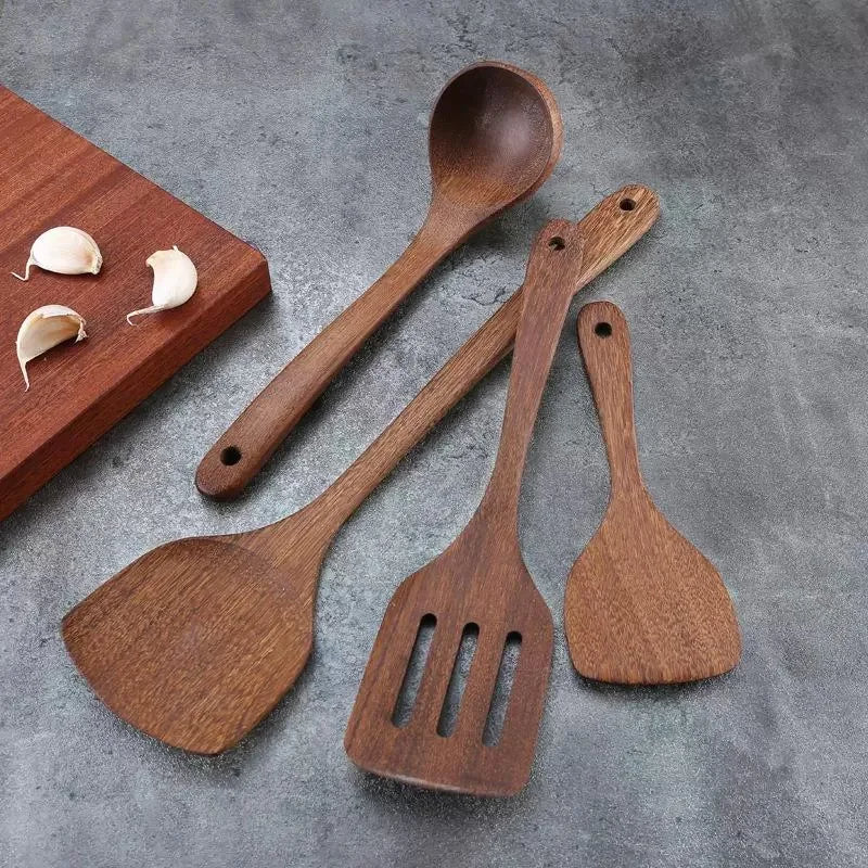 Wooden Spatula for Cooking, Acacia Wood Flat Frying Spatulas, Long Handle Spatula Turner for Non Stick Pans, Non-Scratch, Wooden Kitchen Utensils for Cooking, Frying, Baking