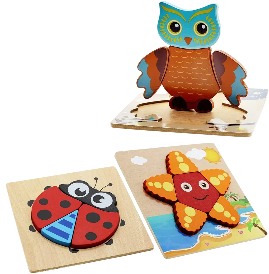 Bekayshad Wooden Puzzles Toddler Toys Gifts for 1 2 3 Year Old Boys Girls, Animal Jigsaw Puzzles Montessori Toys, Learning Educational Christmas Birthday Gifts for Girls Boys Ages 1-3