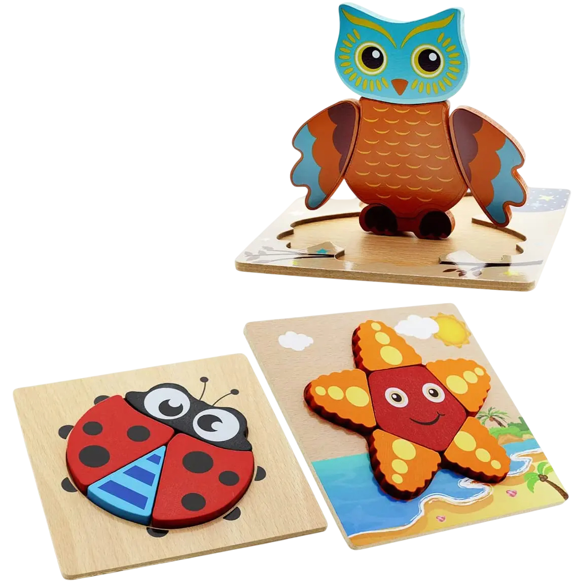 Bekayshad Wooden Puzzles Toddler Toys Gifts for 1 2 3 Year Old Boys Girls, Animal Jigsaw Puzzles Montessori Toys, Learning Educational Christmas Birthday Gifts for Girls Boys Ages 1-3