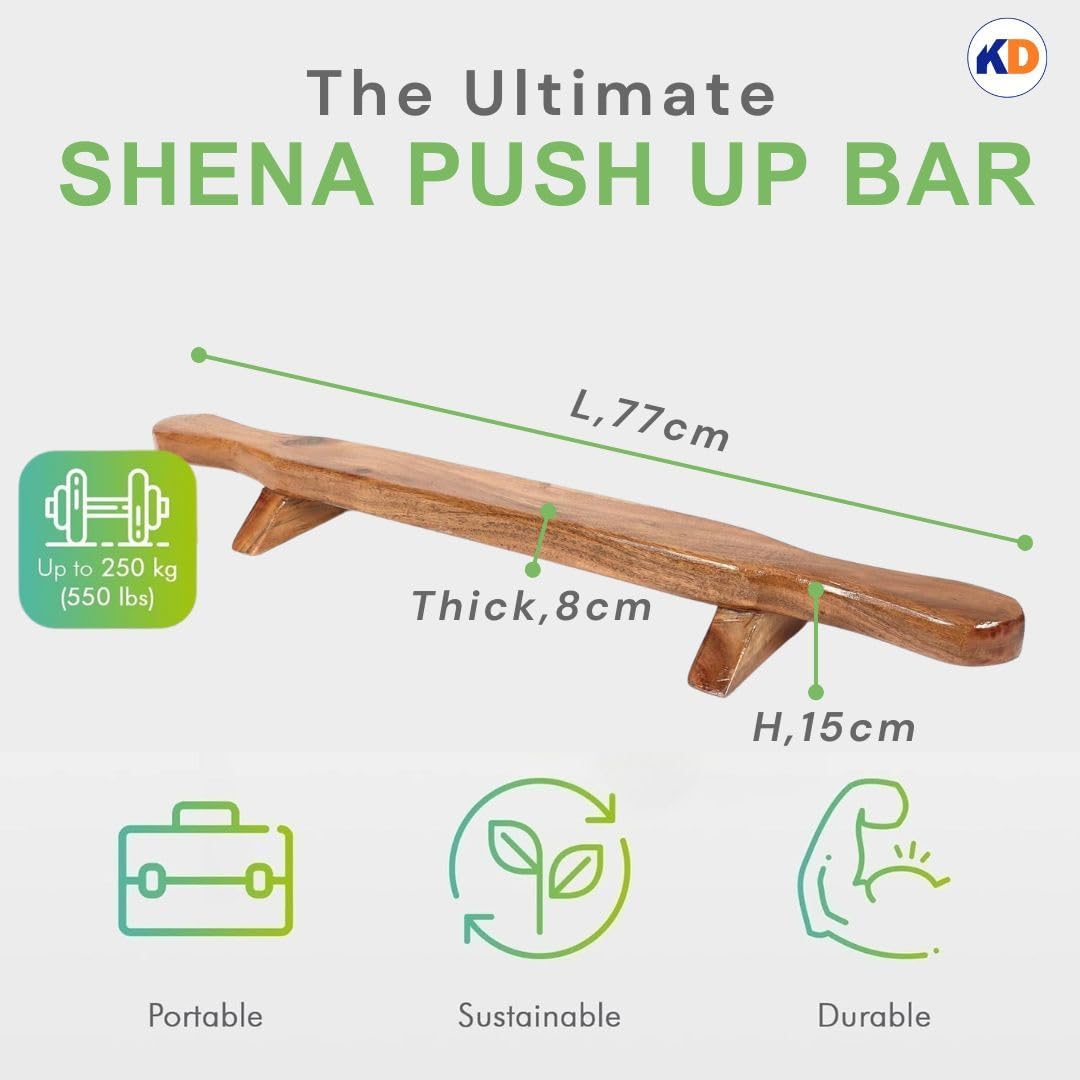 SHENA PUSH UP BAR FITNESS INDIAN CLUB MEEL KARLA KATAI FITNESS DURABLE WOODEN EQUIPMENT - 2.5 Ft, Assorted