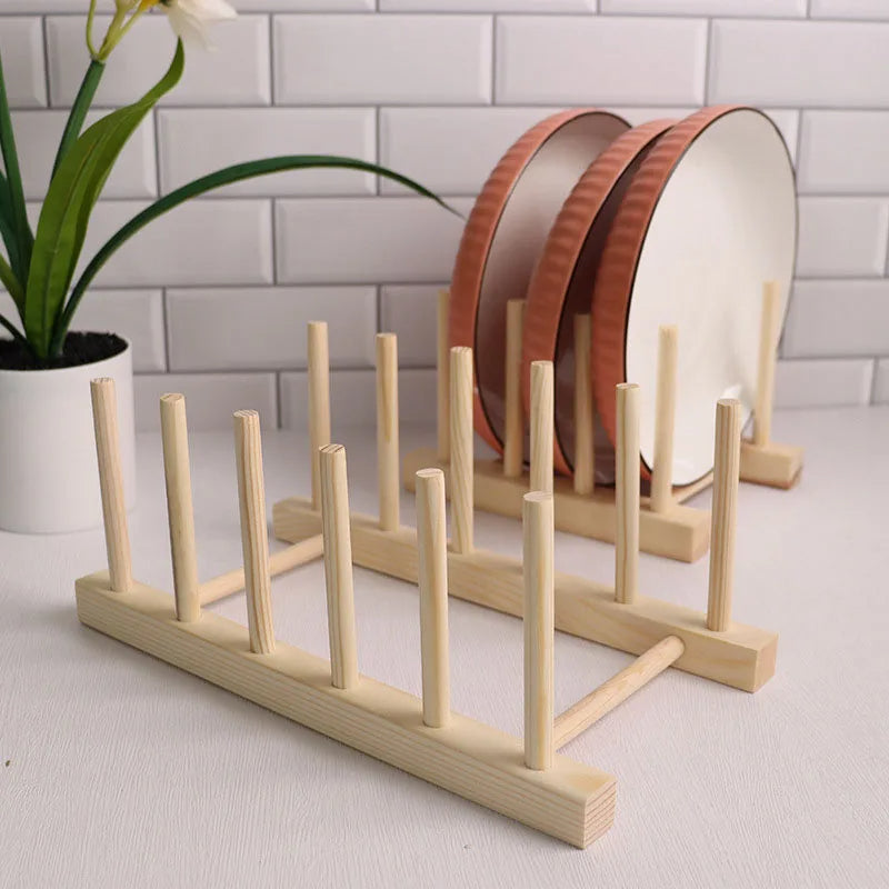 Kunovo Bamboo Dish Rack,Pot lid/Plate/Cutting Board Organizer for Kitchen cabinets,Bottle Drying Holder