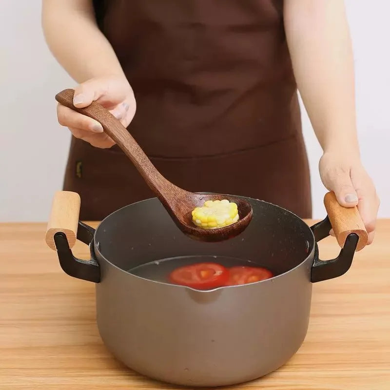 Wooden Spatula for Cooking, Acacia Wood Flat Frying Spatulas, Long Handle Spatula Turner for Non Stick Pans, Non-Scratch, Wooden Kitchen Utensils for Cooking, Frying, Baking