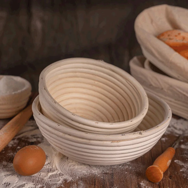 Oval Bread Proofing Basket, Handmade Sourdough Bread Baking Supplies, Banneton Bread Proofing Basket Brotform with Proofing Cloth Liner for Sourdough Bread, Baking