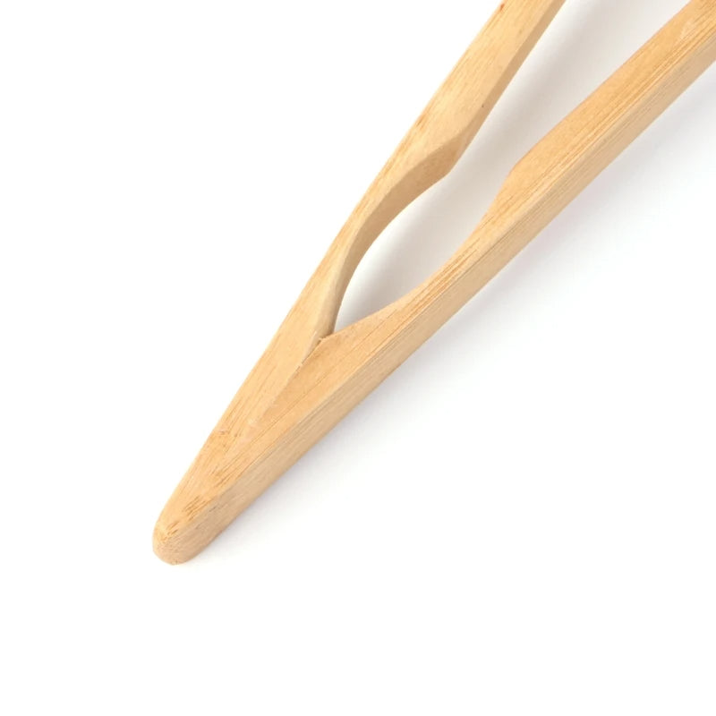 1 Pieces Bamboo Toast Tongs, 10.2 Inches Long Wood Toaster Tongs with Anti-slip Design, Tongs for Cooking with Cooking Oil Coating