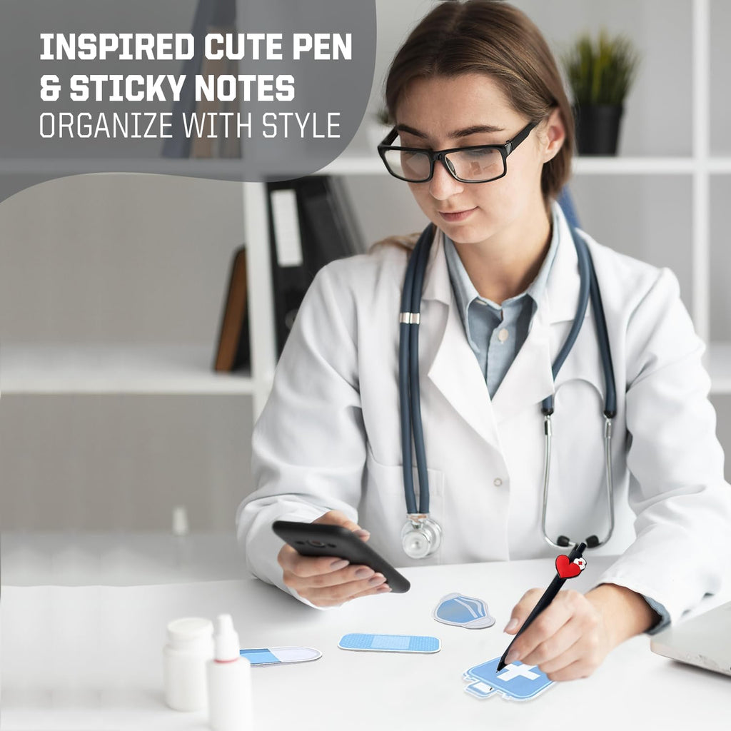 Nursing Kit – Nurse Accessories for Work | Trauma Shears, Clipboard with Storage, Badge Reel, Pen Light, Sticky Notes, Pen & Cheat Sheet – for Nursing Students & Professionals (Copy)