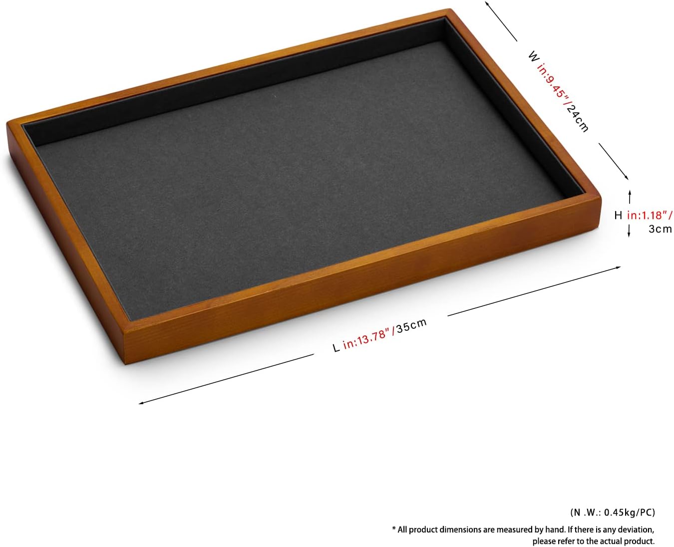 Wood Flat Jewelry Tray Stackable Jewelry Drawer Organizer Showcase Jewelry Holder