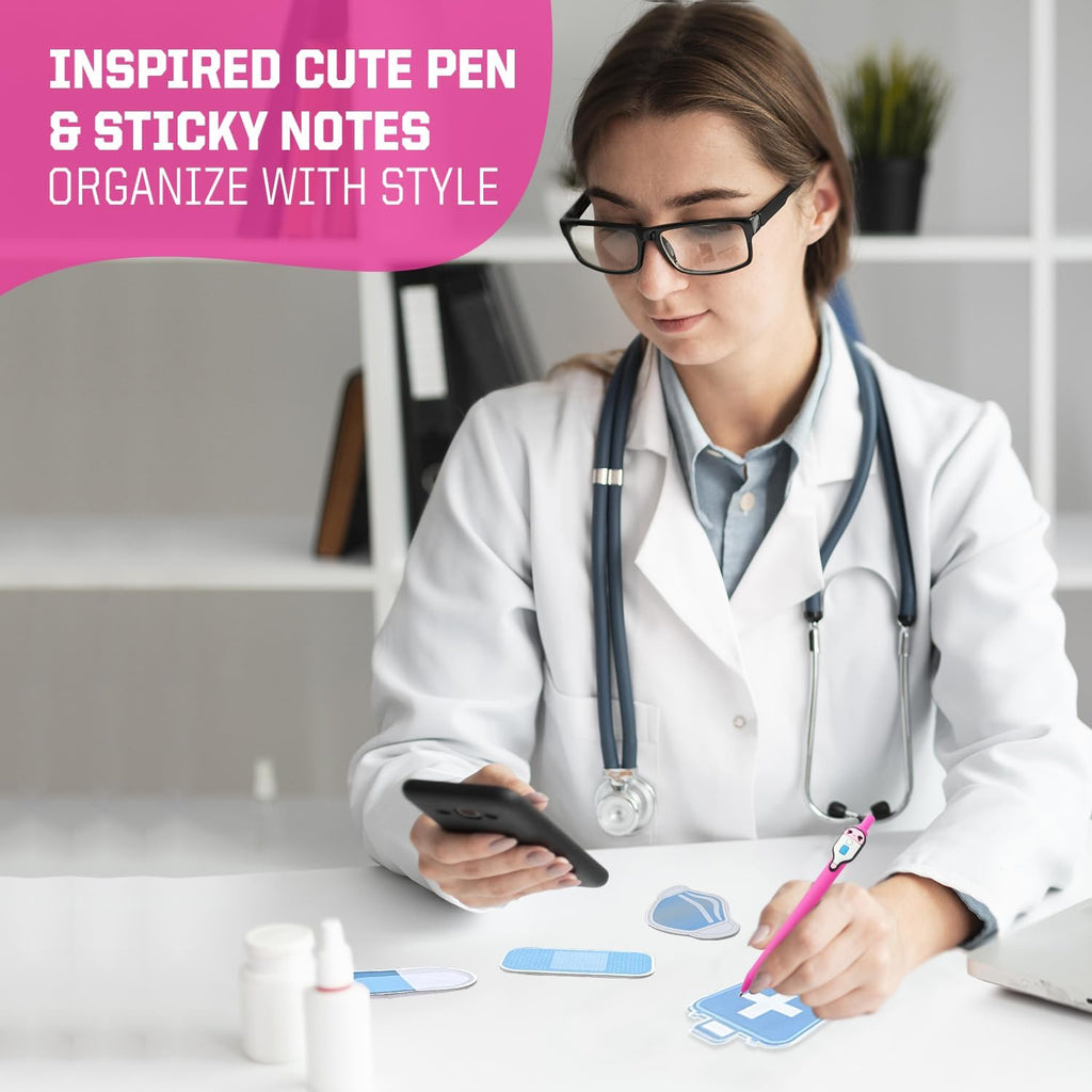 Nursing Kit – Nurse Accessories for Work | Trauma Shears, Clipboard with Storage, Badge Reel, Pen Light, Sticky Notes, Pen & Cheat Sheet – for Nursing Students & Professionals