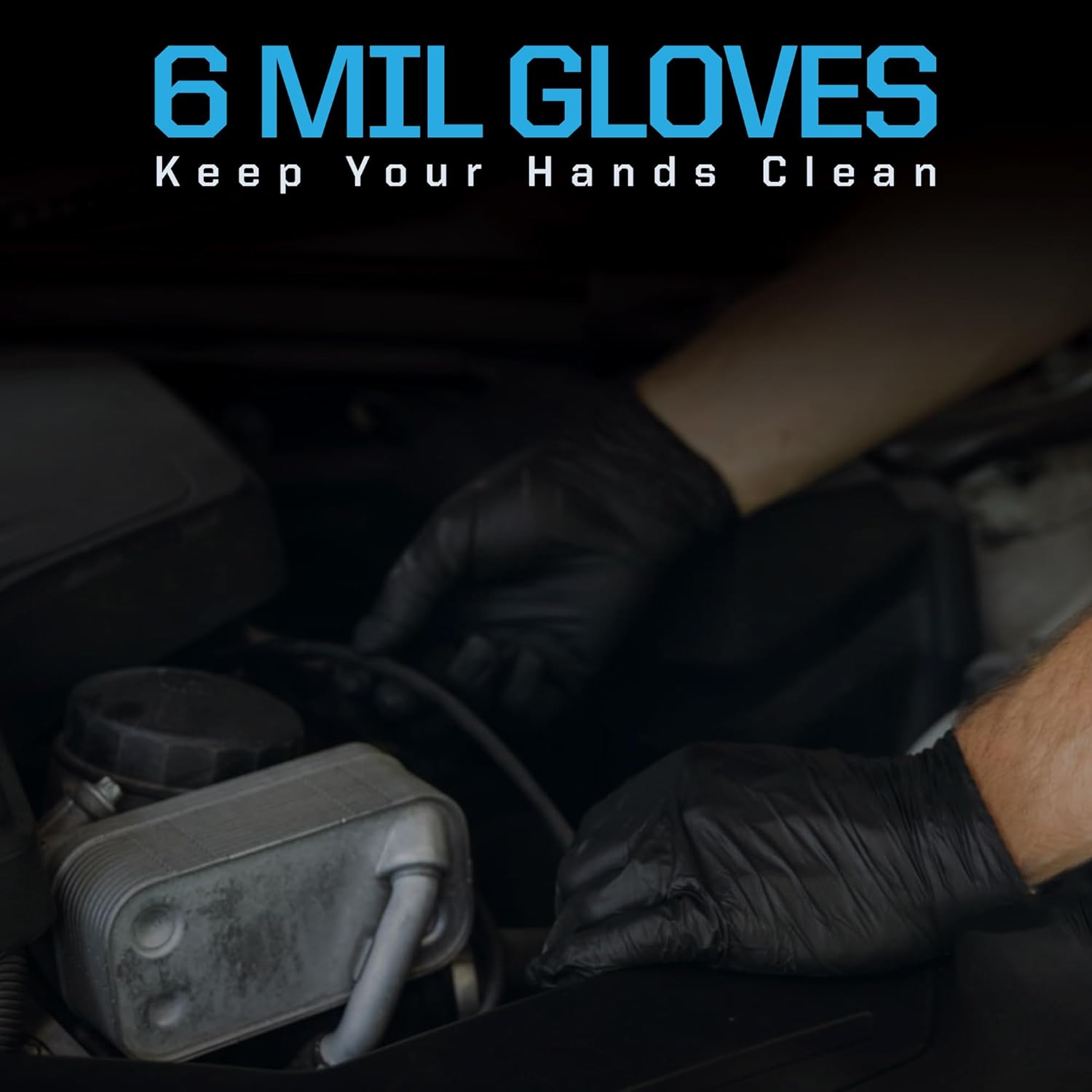 6Mil Black Nitrile Disposable Medical Exam Gloves - Heavy Duty 1000 PCS Gloves Powder-Free Latex-Free - Doctors, Nurses, Chefs, Mechanics, Cleaning, Food Prep & More