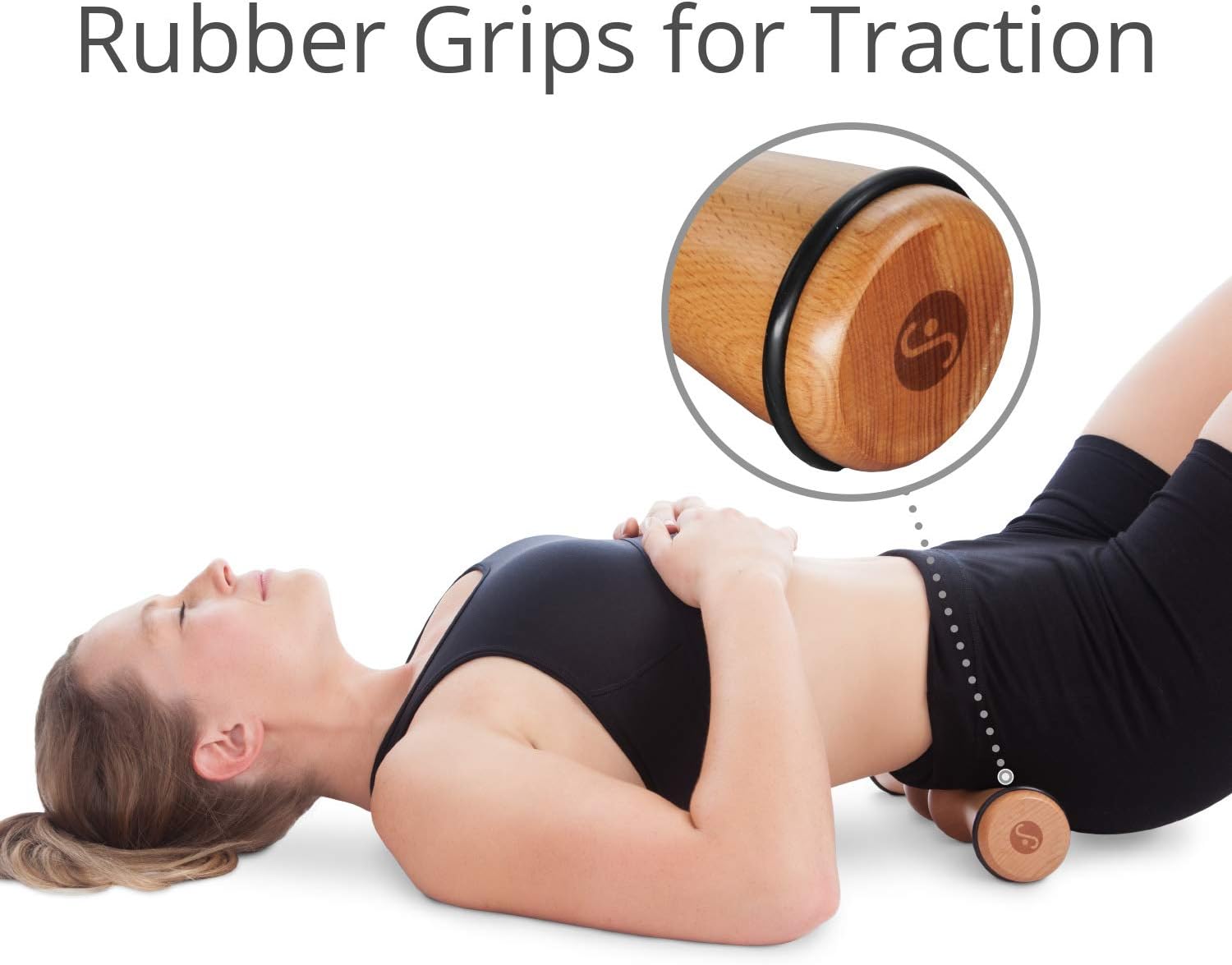 Wood Back Roller, Spine Stretcher & Aligner, Ma Roller, Back Cracker for Back Pain Relief and Muscle Recovery, Manual Back Massager, Wood Therapy Massage Tool (15 inch)