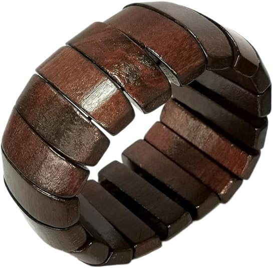 Wooden Beads Stretch Bangle Bracelet Bohemian Multi-Colored Wood Elastic Ethnic Wristband Cuff Bracelet for Men and Women