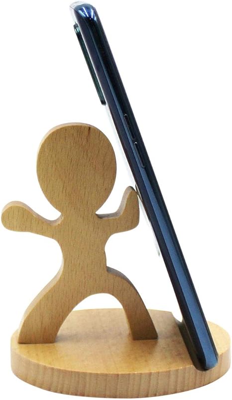 Cute Dog Cellphone Holder Stand Wooden Smartphone Desk Holder for All Mobile Phones Animal Phone Stand Desk Ornament