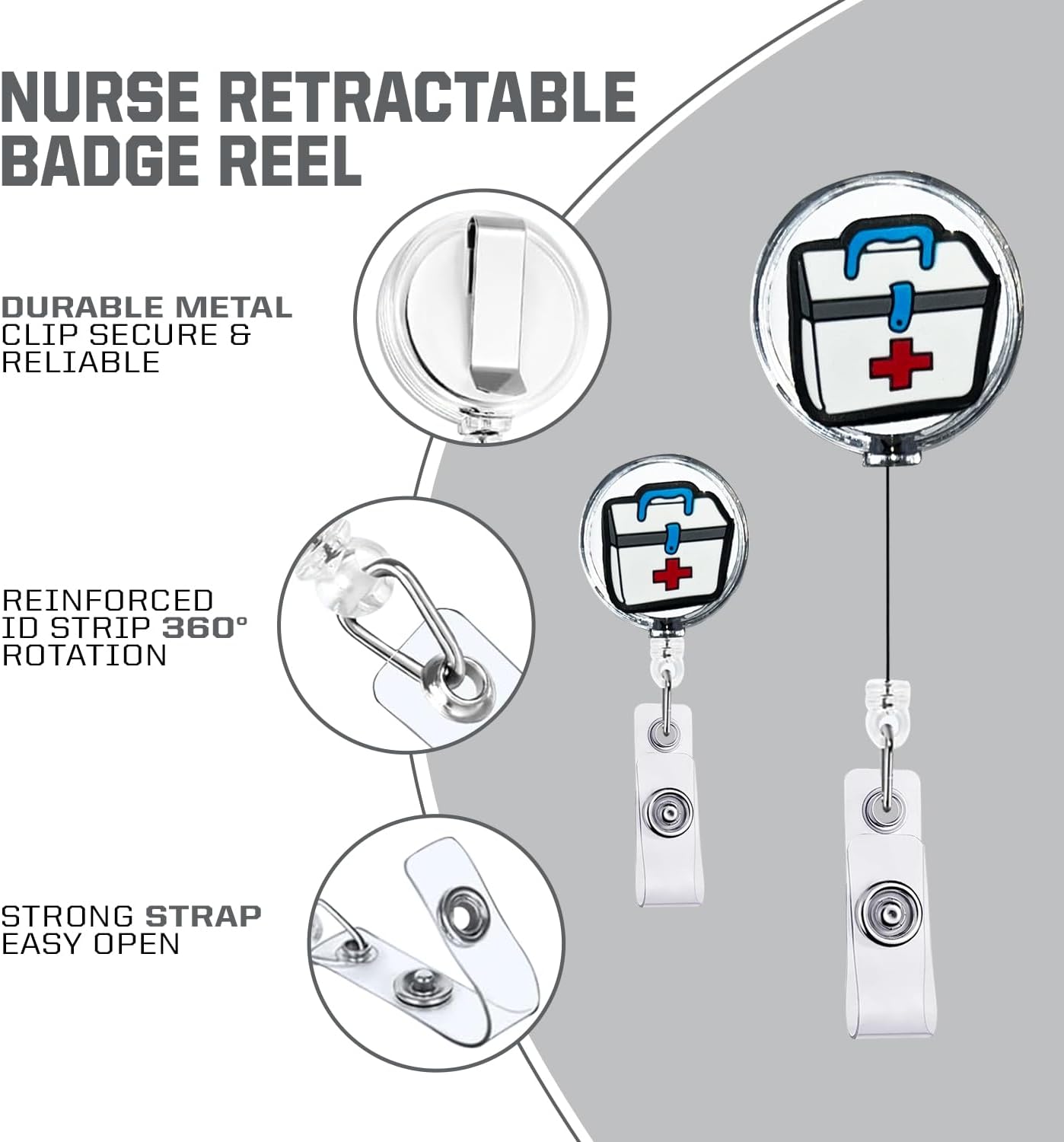 Nursing Kit – Nurse Accessories for Work | Trauma Shears, Clipboard with Storage, Badge Reel, Pen Light, Sticky Notes, Pen & Cheat Sheet – for Nursing Students & Professionals (Copy)