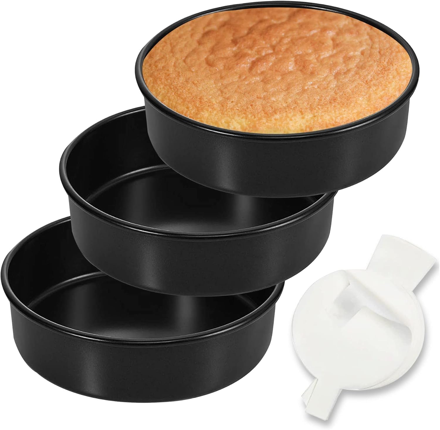 6 Inch Cake Pans Set of 3-6 Inch Round Cake Pan with 120 Pieces Parchment Papers, Non-stick Cake Baking Pans, Dishwasher Safe