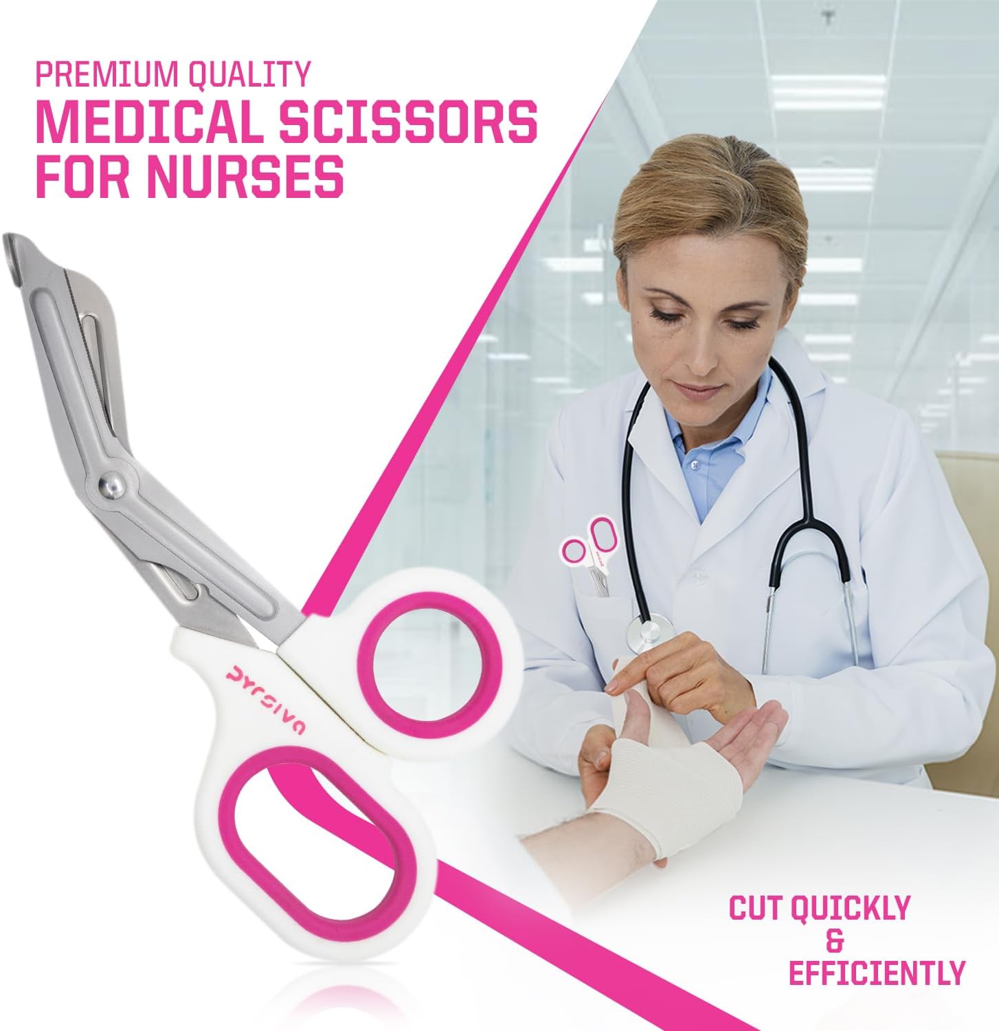 Nursing Kit – Nurse Accessories for Work | Trauma Shears, Clipboard with Storage, Badge Reel, Pen Light, Sticky Notes, Pen & Cheat Sheet – for Nursing Students & Professionals