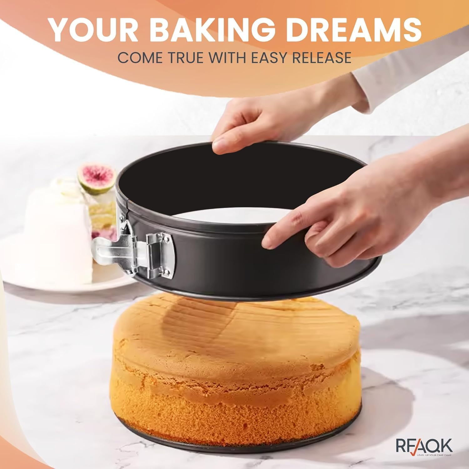 Non-Stick 6 Inch Cake Pan with Removable Bottom - Leakproof Springform Pan with 50Pcs Parchment Papers - Perfect for Cakes, Cheesecakes, and Compatible with 3 Qt Instant Pot - Bonus E-Book