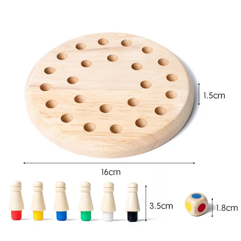 Wooden Memory Chess Matching Game: Family Board Games for Kids and Adults, Montessori Preschool Learning Educational Toy for Toddler 3 4 5 6 7 8+ Year Old, Birthday Gift for Boy Girl