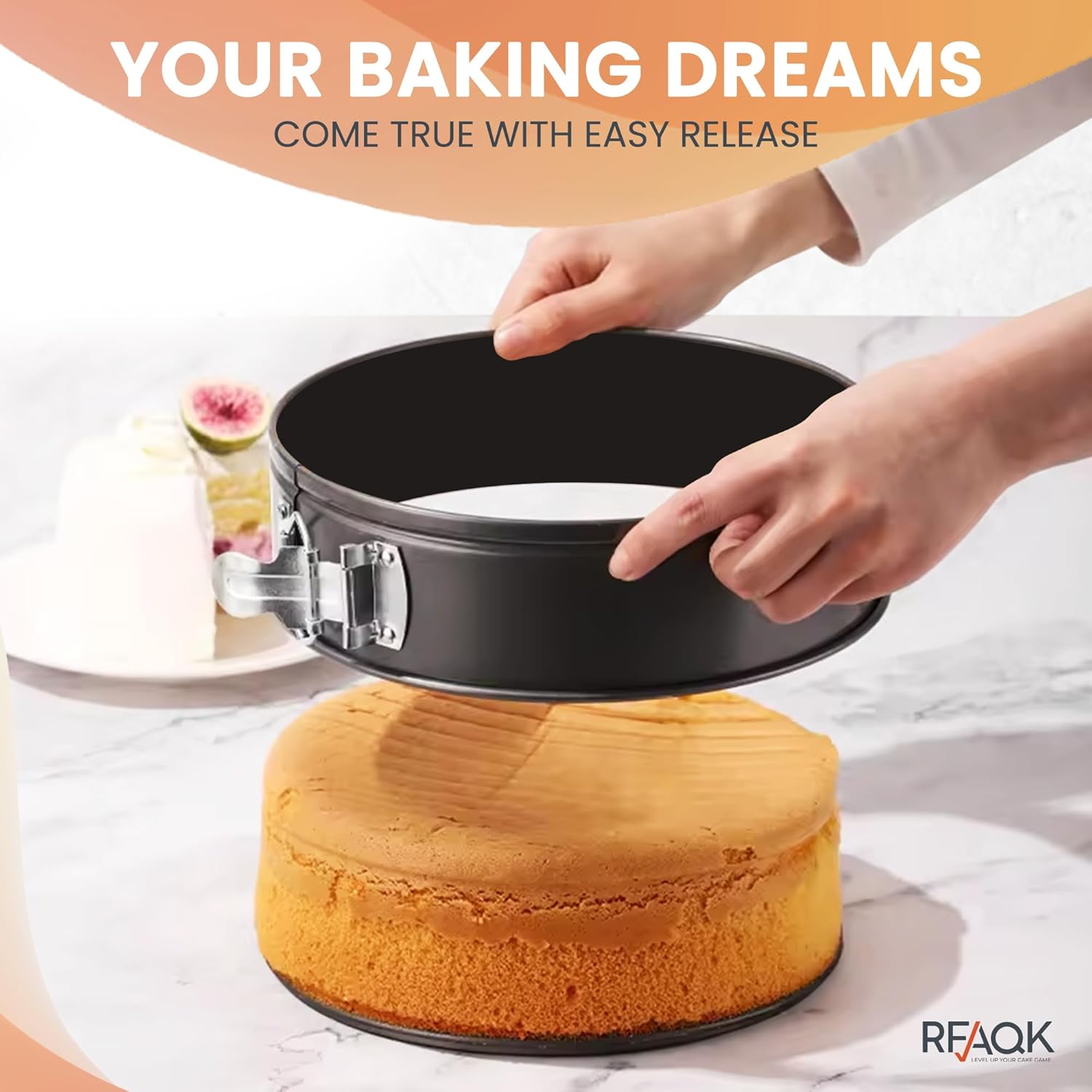 Non-Stick 9 Inch Springform Pan - Spring form Pan for Cheesecake with Removable Bottom, Bonus Icing Spatula with 10 Pcs Parchment Paper & Recipe E-Book - Ideal for Baking Cakes, Pizzas, & More!