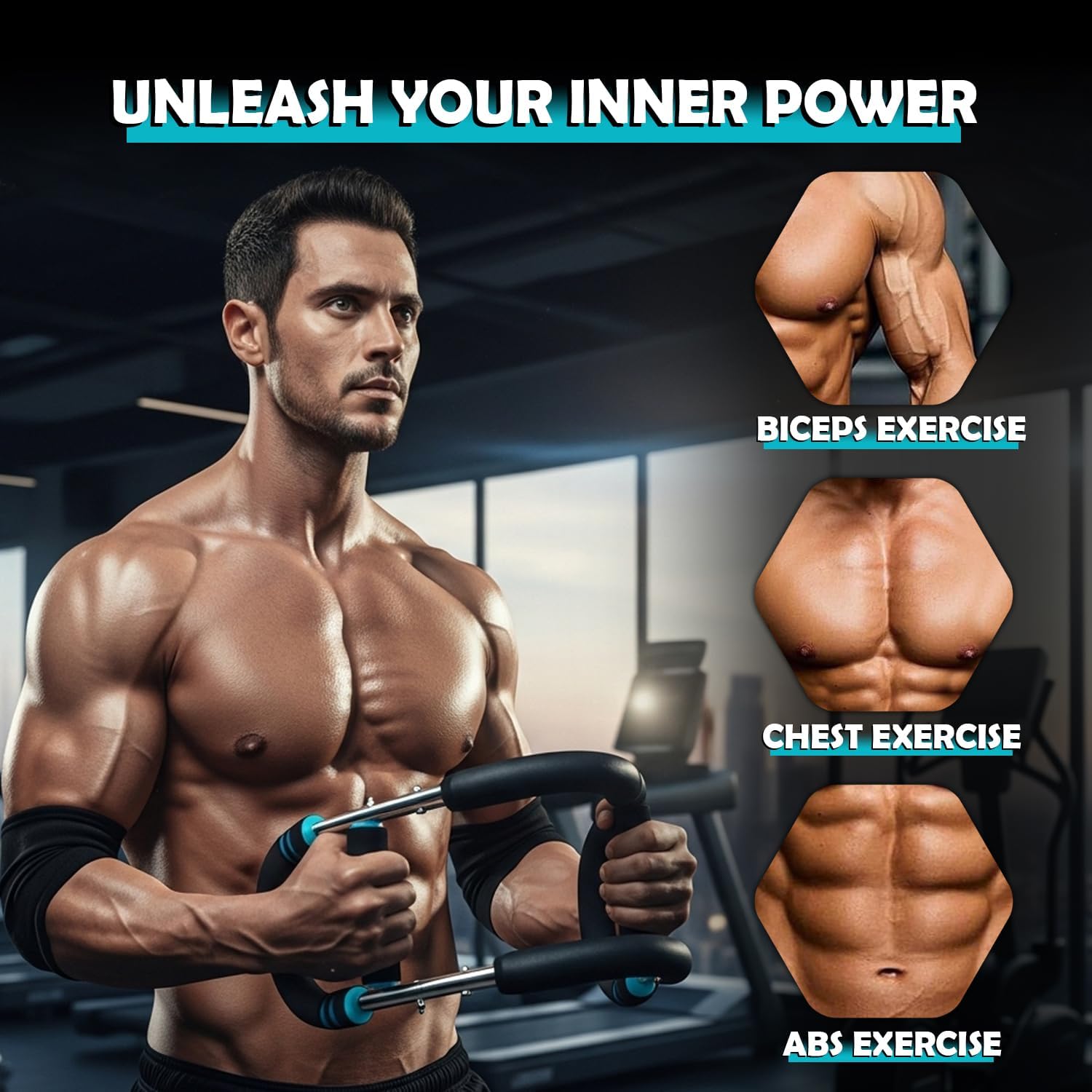 Twister Arm Trainer for Men – Adjustable Resistance 40-140lb – Ergonomic 27° Chest & Biceps Workout Bar – Portable & Detachable Home Gym Fitness Equipment