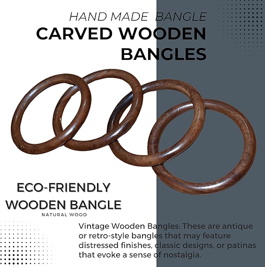 Handmade Artisan Bangles - Stylish Natural Wooden Designs