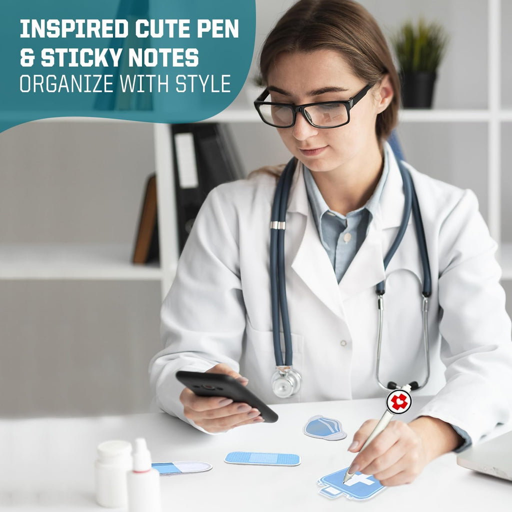 Nursing Kit – Nurse Accessories for Work | Trauma Shears, Clipboard with Storage, Badge Reel, Pen Light, Sticky Notes, Pen & Cheat Sheet – for Nursing Students & Professionals (Copy) (Copy)