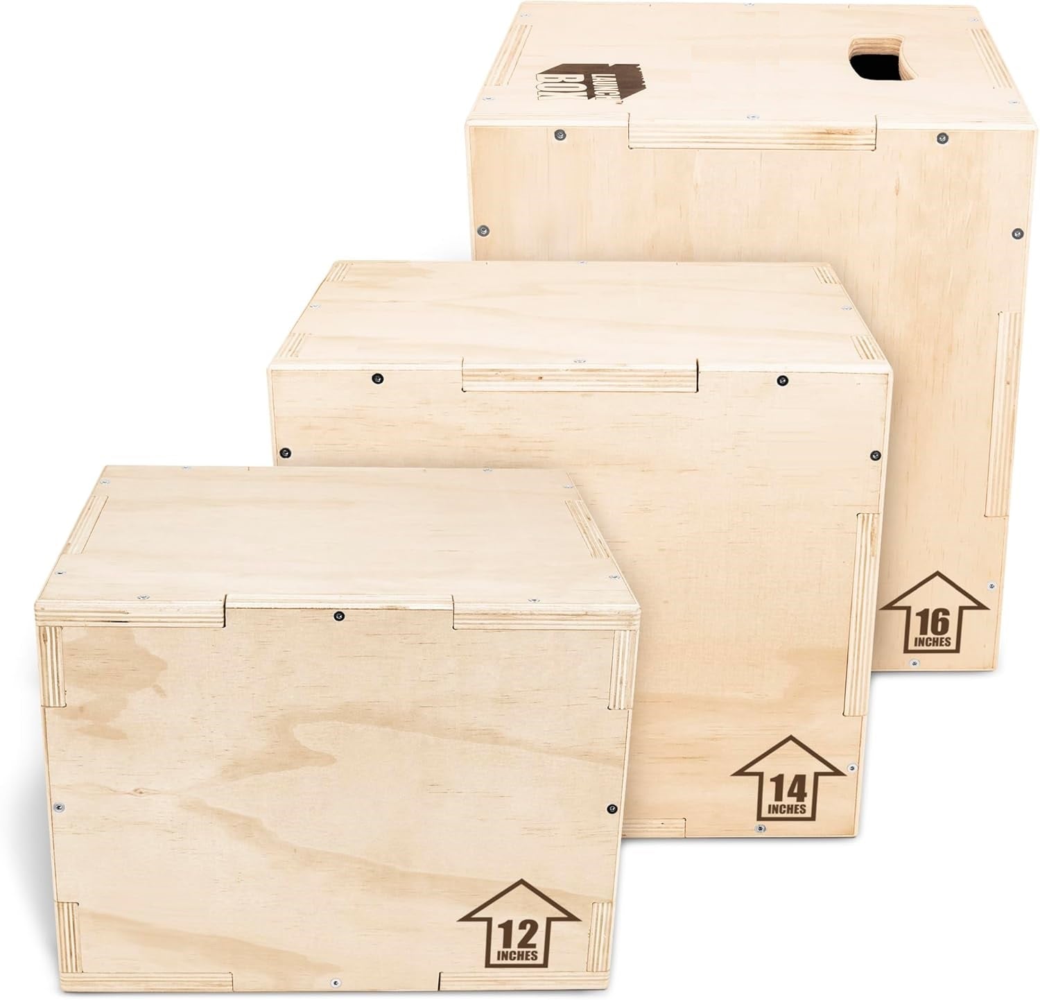 Fitness 3-in-1 Plyo Jump Box - Small, Standard, or XL - Launch Box Exercises for All Skill Levels