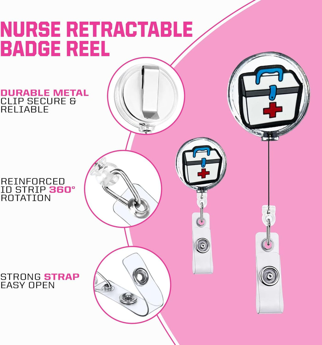 Nursing Kit – Nurse Accessories for Work | Trauma Shears, Clipboard with Storage, Badge Reel, Pen Light, Sticky Notes, Pen & Cheat Sheet – for Nursing Students & Professionals