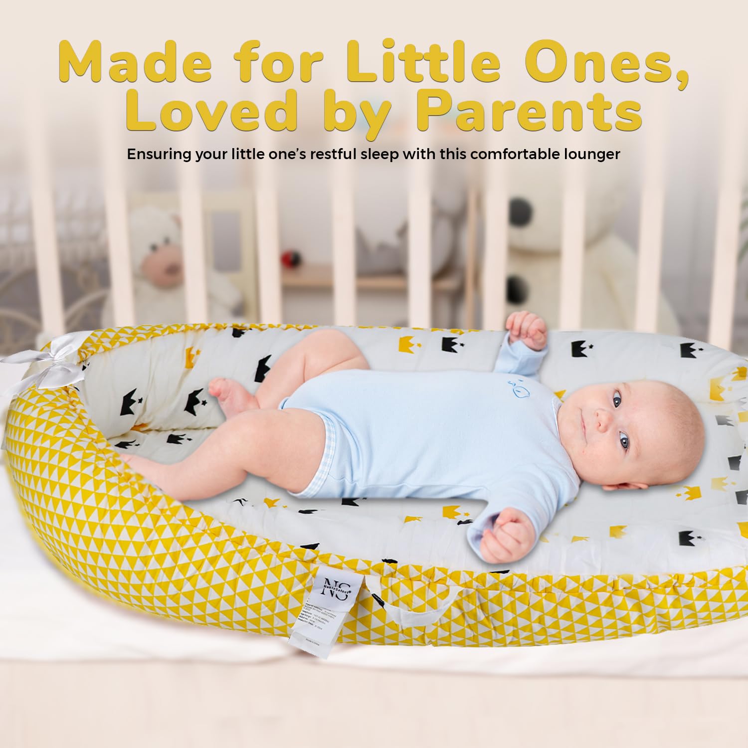 Baby Lounger - Baby Lounger for Newborn 0-24 Months – 100% Cotton Breathable & Soft Infant Nest for Tummy Time & Play, Portable Baby Floor Seat for Travel – Newborn Essentials Gift (Copy) (Copy) (Copy)