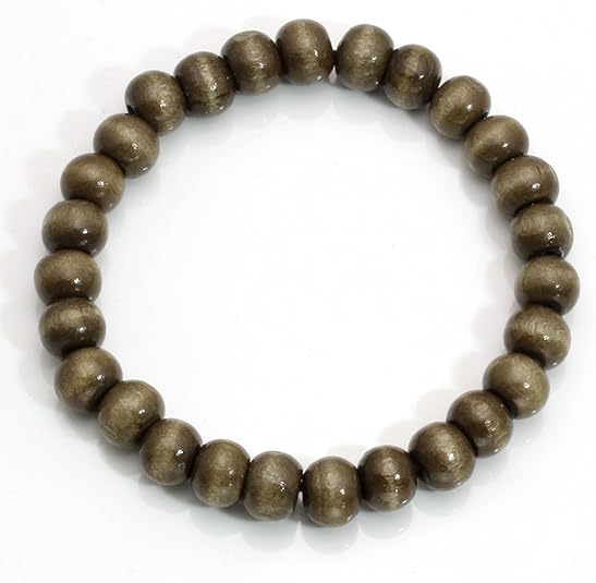5 Pcs Wooden Beaded Bracelet Bangle for Men and Women Elastic
