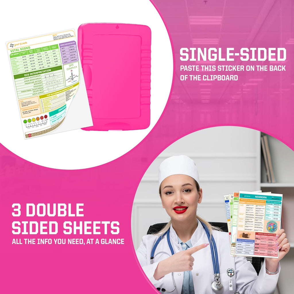 Nursing Kit – Nurse Accessories for Work | Trauma Shears, Clipboard with Storage, Badge Reel, Pen Light, Sticky Notes, Pen & Cheat Sheet – for Nursing Students & Professionals