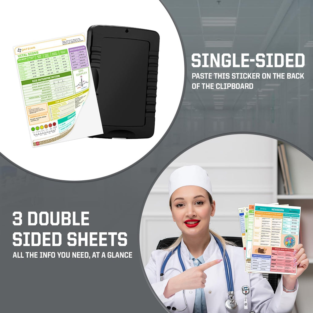 Nursing Kit – Nurse Accessories for Work | Trauma Shears, Clipboard with Storage, Badge Reel, Pen Light, Sticky Notes, Pen & Cheat Sheet – for Nursing Students & Professionals (Copy)