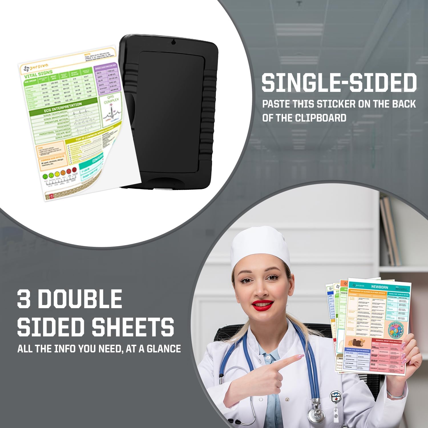 Nursing Kit – Nurse Accessories for Work | Trauma Shears, Clipboard with Storage, Badge Reel, Pen Light, Sticky Notes, Pen & Cheat Sheet – for Nursing Students & Professionals (Copy)