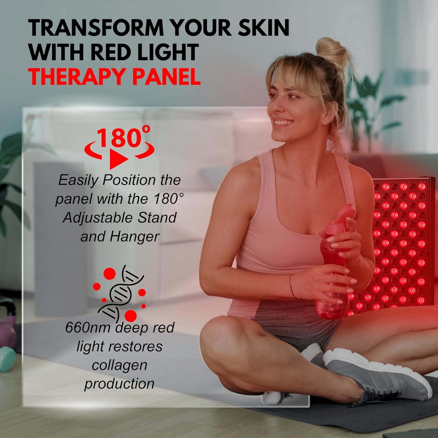 LED Infrared Red Light Therapy Device for Body | 45W High-Powered 660nm LED & 850nm Near Red Light Therapy Panel Combo - Muscle Pain Relief, Skin Rejuvenation