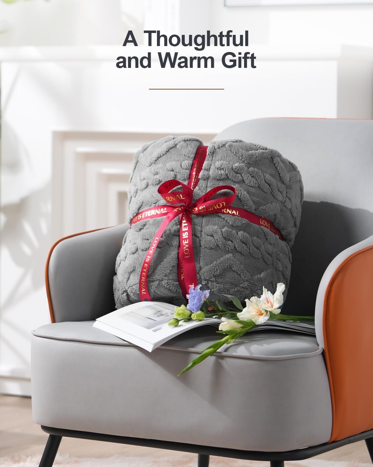 Cottonblue Weighted Blanket for Adults Queen Size 6.61 pound, Soft Fluffy Sherpa Fleece Jacquard Weighted Blankets Throw 27"x40" for Sleep Relax, Fuzzy Warm Arch Heavy Blanket for Bed Couch, Gray