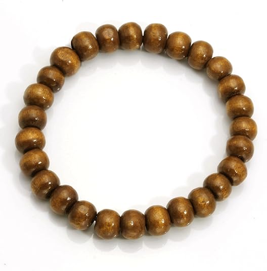 5 Pcs Wooden Beaded Bracelet Bangle for Men and Women Elastic