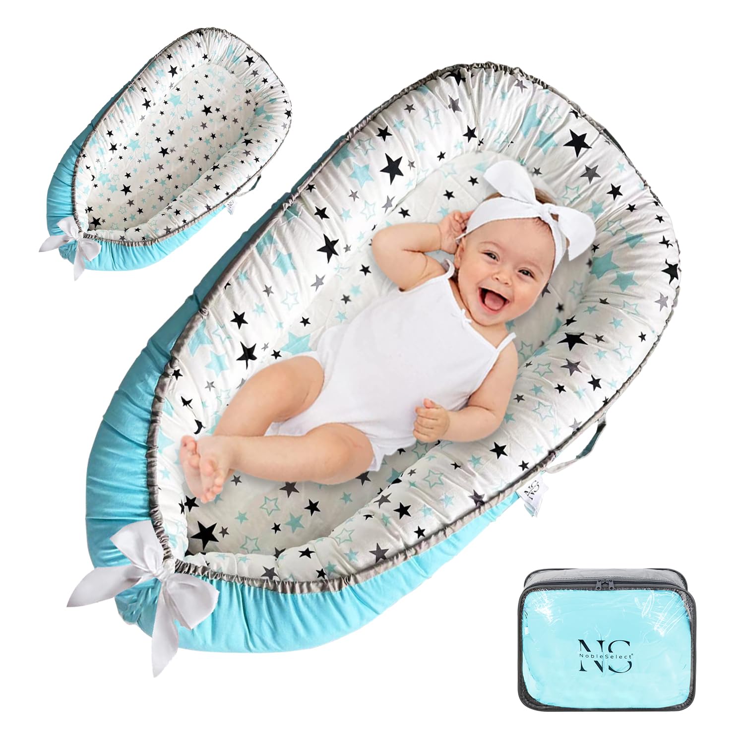 Baby Lounger - Baby Lounger for Newborn 0-24 Months – 100% Cotton Breathable & Soft Infant Nest for Tummy Time & Play, Portable Baby Floor Seat for Travel – Newborn Essentials Gift (Copy) (Copy)