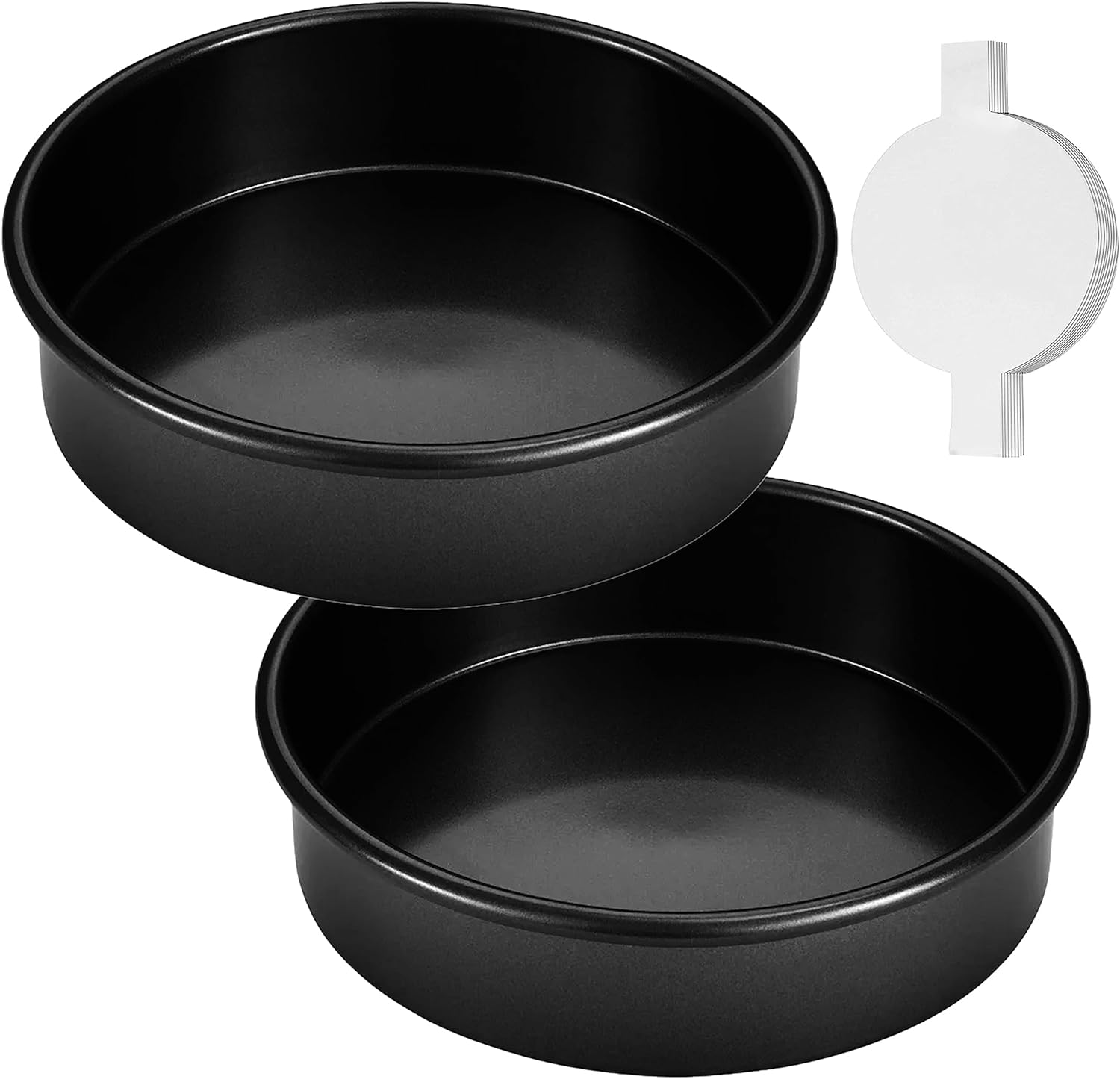 9-Inch Round Cakes Pan Set of 2 with 40 Pieces Parchment Paper Rounds, Nonstick Baking Cake Pans Sets for Baking