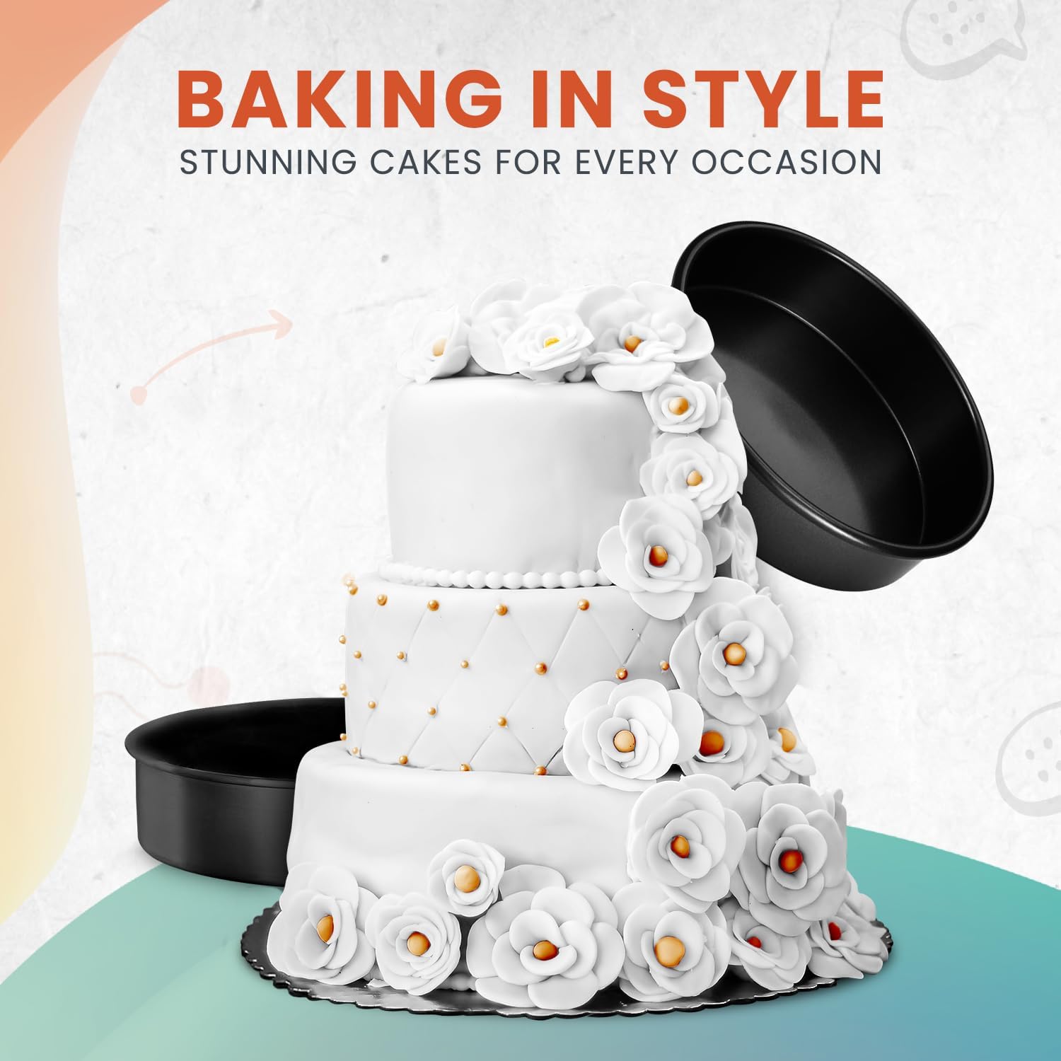 9-Inch Round Cakes Pan Set of 2 with 40 Pieces Parchment Paper Rounds, Nonstick Baking Cake Pans Sets for Baking